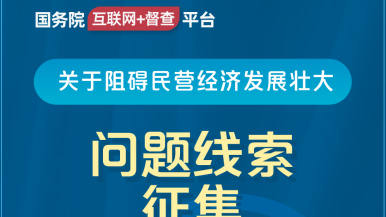 长屌操嫩逼视频国务院“互联网+督查”平台公开征集阻碍民营经济发展壮大问题线索